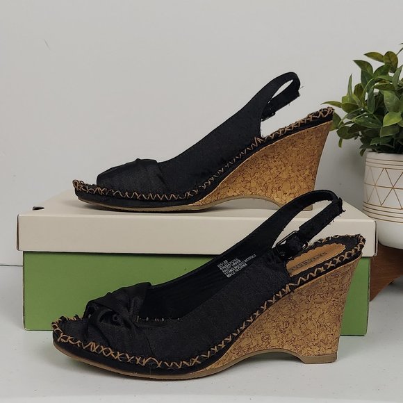 ANTHROPOLOGIE SEYCHELLES SINGAPORE CORK WEDGE SANDALS - Picture 2 of 14